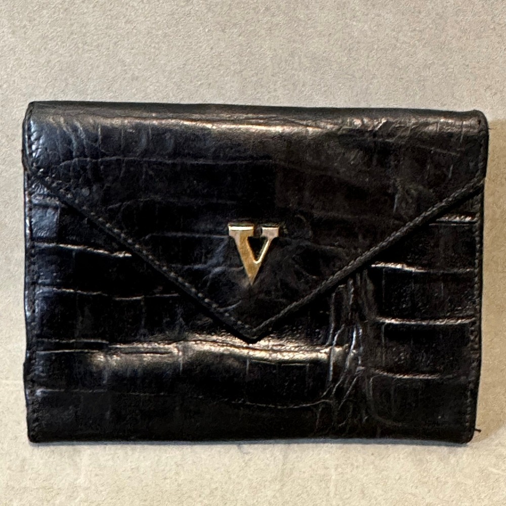 Valentino‎ Garavani Vintage Black Croc wallet